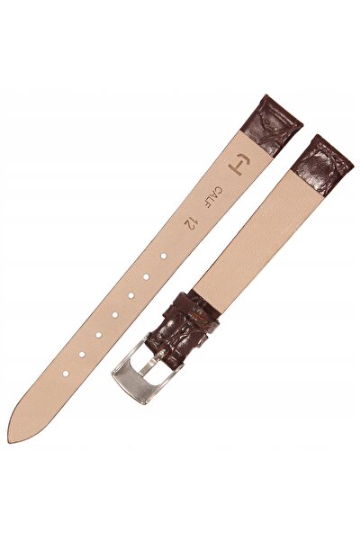 NO BRAND HORIDO 0117 - MARO ÎNCHIS - 12 mm - Curea de ceas din piele cu textură