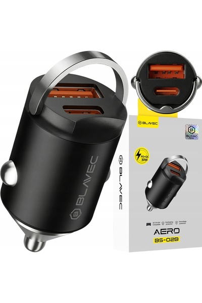NO BRAND Încărcător auto cu încărcare rapidă USB-C PD 30W USB-A QC3.0 18W pen...