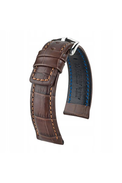 NO BRAND HIRSCH Grand Duke L - 22 mm - Maro - Curea de ceas din piele
