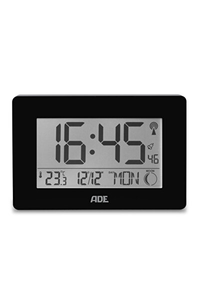 ADE Ceas electronic XXL cu termometru și alarmă, 23 x 3 x 16 cm, negru