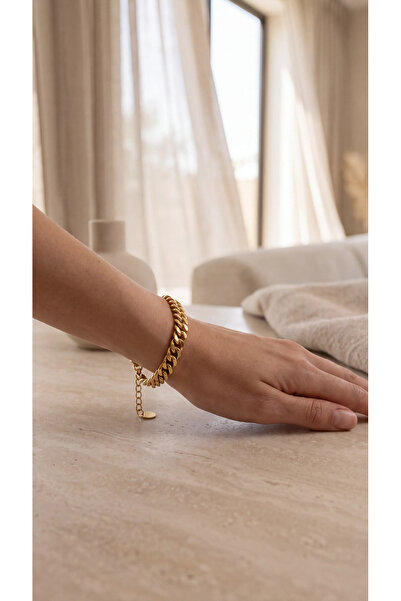 ZEY Steel Bracelet Gold Color Thick Gourmet Chain Women's Bracelet Stylish De...