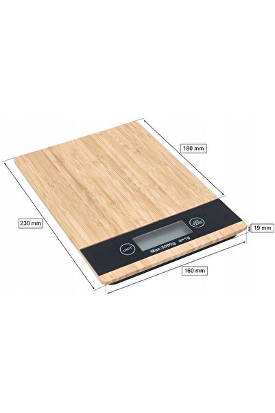NO BRAND Cântar electronic de bucătărie BAMBUS TOUCH 1G 5KG