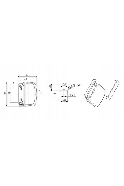 NO BRAND Mâner de prindere pentru balcon WINKHAUS ANTRACIT 7016 MAT