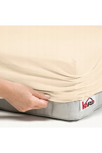 NO BRAND Cearșaf din jersey cu elastic 80x200, bej deschis 008, gros 150 g/m²...