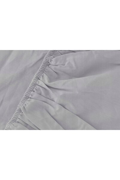 NO BRAND Cearșaf de pat cu elastic din microfibră satinată moale, gri, 200x220