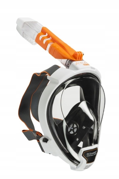 NO BRAND OCEAN REEF MASCĂ de scufundare INTEGRALĂ ARIA QR+ GoPro ALBĂ S/M + B...