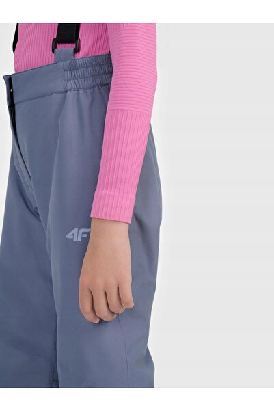 4F Pantaloni de schi pentru fete FTRF0948 gri închis 25S 128 cm