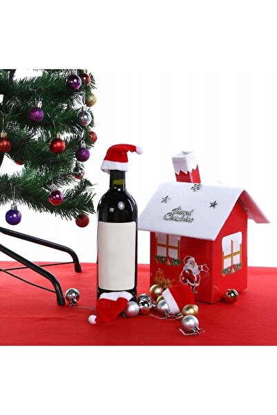 NO BRAND HUSĂ PENTRU STICLA DE VIN DE SĂRBĂTORI – CĂCIULIȚĂ, EȘARFĂ, MOȘ CRĂC...