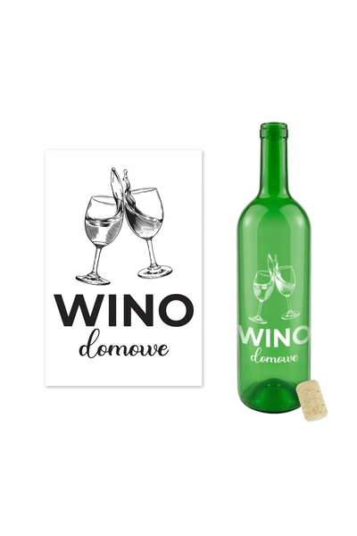 NO BRAND 10x Sticle de vin verzi de 0,75l, cu imprimeu, pentru vin de casă