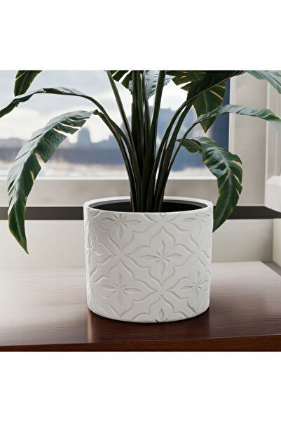 NO BRAND GHIVECI DE FLORI MODERN, ELEGANT, ALB, DECORATIV, DIN PLASTIC
