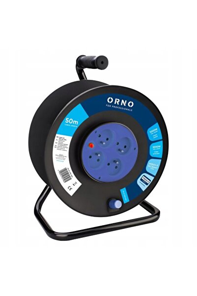 Orno Prelungitor cu tambur, 4 prize, 3x1,5, 50 m, OR-AE-13301/50M