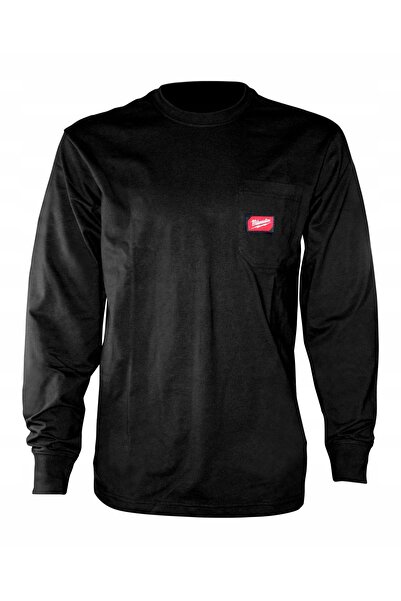 Milwaukee Tricou negru cu buzunar, mânecă lungă 4932493033
