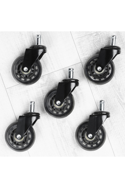 NO BRAND 5x Roți de scaun din cauciuc siliconic pentru scaun de birou pivotan...