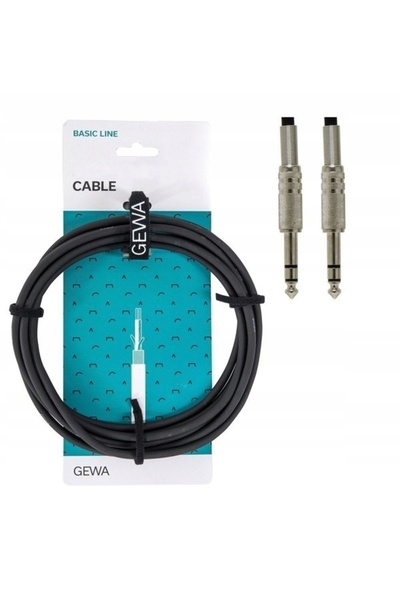 NO BRAND Cablu Jack - Jack Stereo 6,3mm 6m negru GEWA