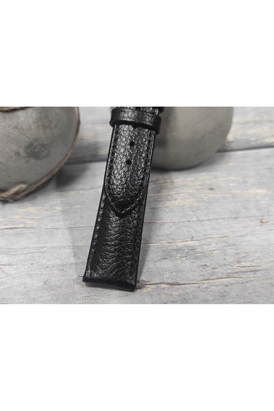 NO BRAND CUREA DE CEAS DIN PIELE NEAGRĂ PENTRU SMARTWATCH 20 mm HIRSCH KANSAS XL