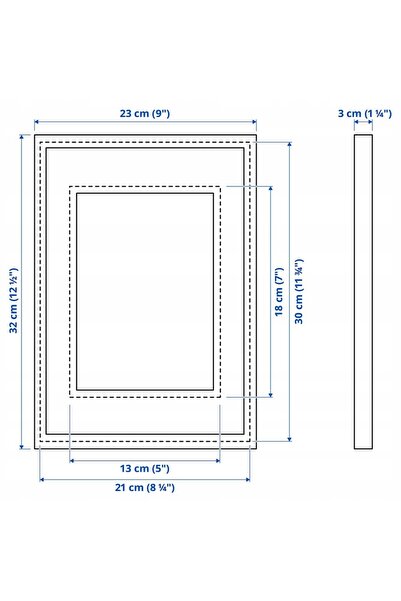 NO BRAND IKEA RODALM ramă foto neagră 21x30cm format A4 set de 2 bucăți
