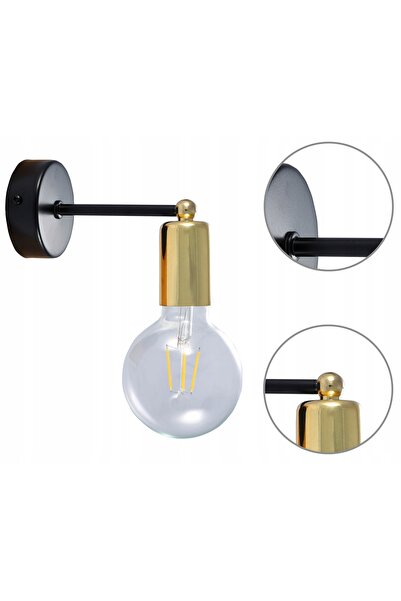 NO BRAND Lampă modernă de perete în stil loft, cu detalii aurii și LED-uri