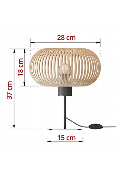 NO BRAND 580-L1 LED E27 Lampă de masă/birou stil Boho, din bambus natural împ...