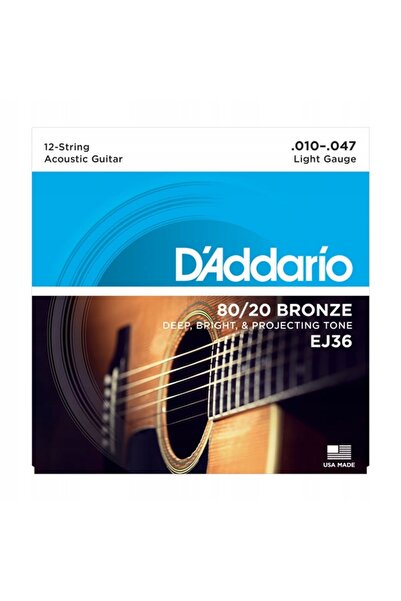 NO BRAND Corzi pentru chitară acustică cu 12 corzi, bronz 80/20, Daddario EJ3...
