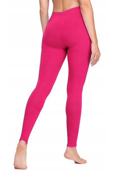 NO BRAND Colanți de damă lungi din bumbac LA40-133 Amaranth 4XL