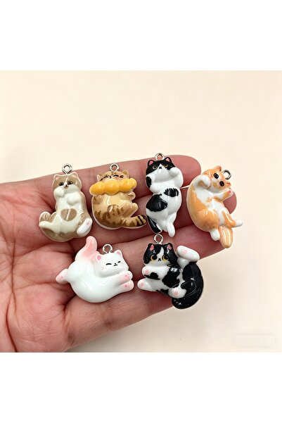 Choice 10pcs mix 10Pcs Kawaii Cartoon Cat Resin Charms, Animal Pendants for D...