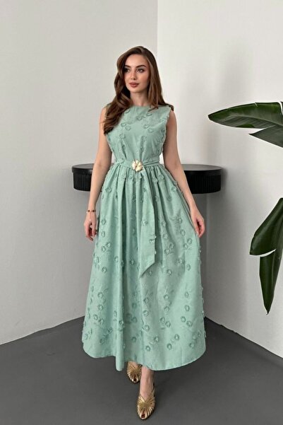 ELBEE Mint 3D Brode Detailed Dress