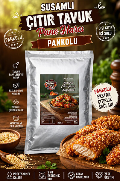 chef's new joy professional Susamlı Çıtır Tavuk Harcı 3000 gr Pankolu Pane Harcı