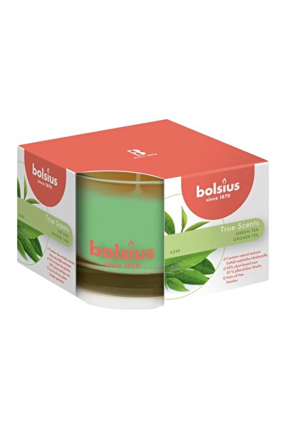 Bolsius Set 3 x Lumanare Parfumata True in Pahar Mediu, Green Tea