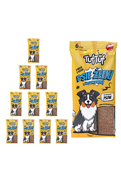 Tuf Tuf TufTuf Dog Gummies Strips recompense pentru câini cu carne de porc 10...