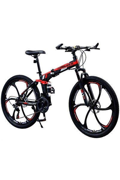 ETG 26 Inch Folding Mountain Bike, 24 Speed Full Suspension Bicycle– Men’s Ou...