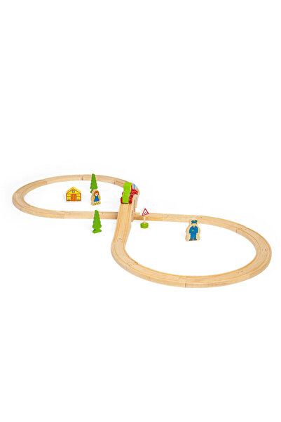 BIGJIGS Toys Set de tren cu cale ferată în formă de opt