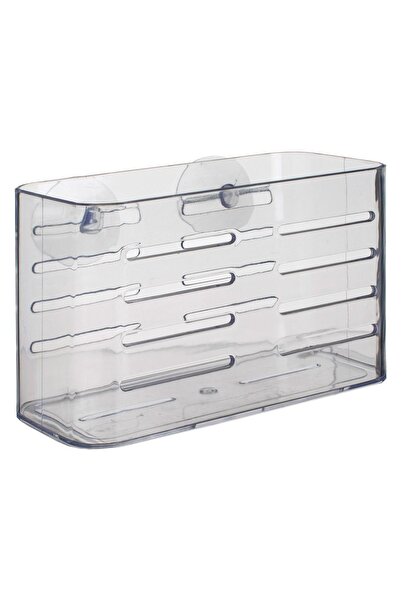 Zâna Casei Transparent Acrylic Shelf with Suction Cups for Bathroom 18.7x10x1...