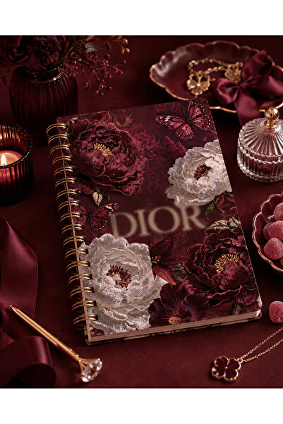 Eseran Print Bordo Spiralli Defter