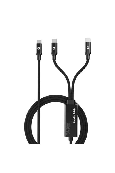 Mobile Origin CB10 Καλώδιο USB-C σε 2x USB-C, 140W, 480Mbps, 1.2μ, Μαύρο
