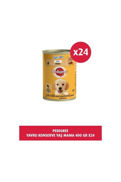 Pedigree Tavuklu Konserve Yavru Köpek Maması 24 x 400 G
