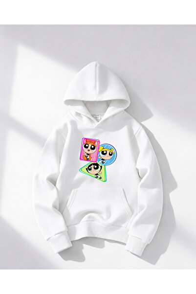 haha Oversize Hooded Powerpuff Girls Sweatshirt for Girls