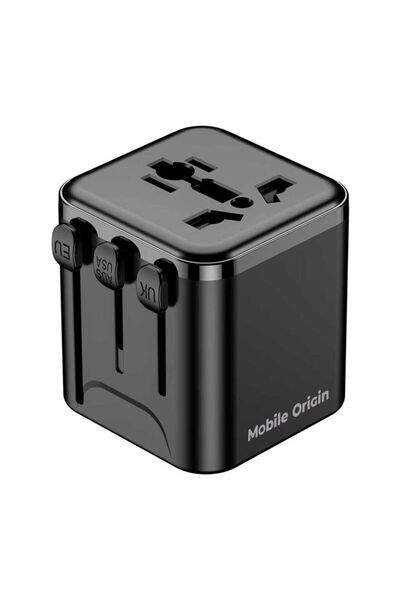 Mobile Origin Adaptor universal de călătorie PW30, 2500W/10A, EU/UK/US/AU, Negru