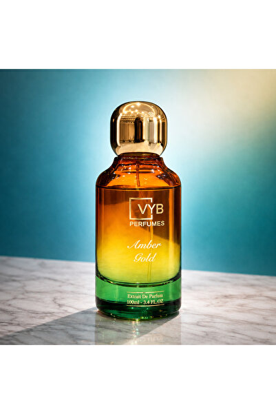 VYB Perfumes Amber Gold Extrait De Parfum 100 ml Unisex - Fruity | Long Lasting Fragrance with Incense, Raspberry, Amberwood, Sandalwood & Tonka Notes