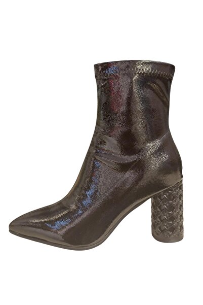 Guja 25K103 Black Wrinkled Patent Leather Zippered Stretch Boots