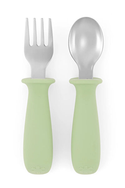 Skip Hop Besties Squad Kids-Baby Fork Spoon Set - Green