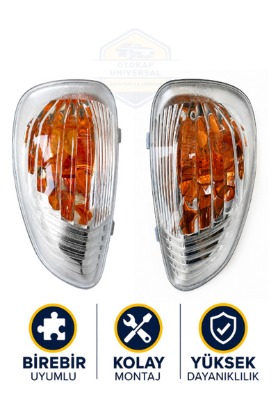 KAPOTO Renault Master 3 Uyumlu Sarı Duylu Dikiz Ayna Sinyali Sağ Sol Takım Ay...