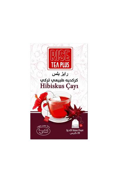RİSE Tea Plus Hibiscus Herbal Tea – 20 Tea Bags (2g x 20)