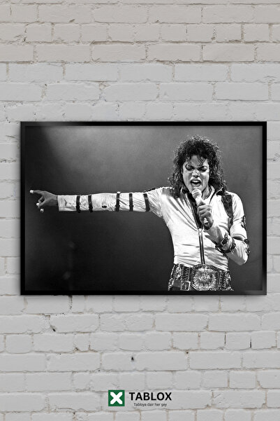TABLOX Scena concertului Michael Jackson, alb-negru, muzică pop, tablou decor...