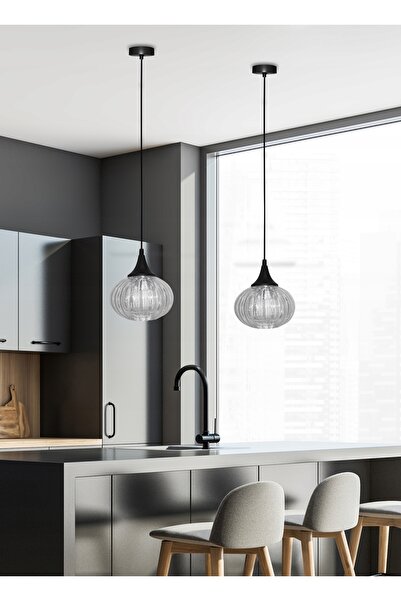 NO BRAND Lustră suspendată Candellux EXETER E14, negru, sticlă, reglabilă 90cm