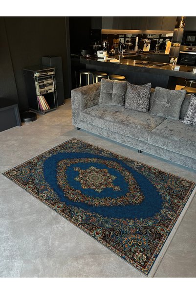 Rugs Modern Halı Multicolored Patterned Blue Ethnic Series Modern Decorative ...