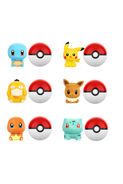 Choice SET 6 PCS Anime Pokemon PokeBall Mini Doll Action Figures Pikachu Char...