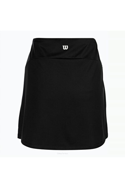 Wilson Fustă-șort de tenis Team cu talie plată, negru, XS