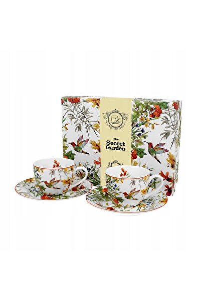 Duo DOUĂ cești de 110 ml cu farfurioare pentru CAFEA ESPRESSO - Flower Classi...