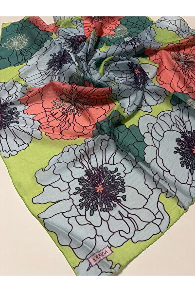 ipekevi Summer Season Tensoft Scarf Hydrangea Basket