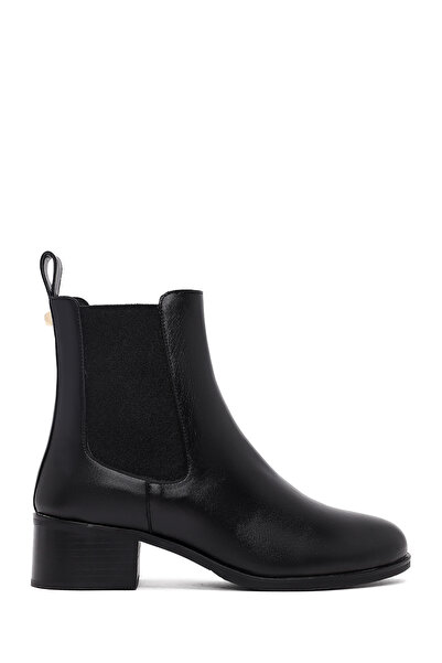 Derimod Women's Black Thick Heeled Chelsea Boots Wf240005Sv